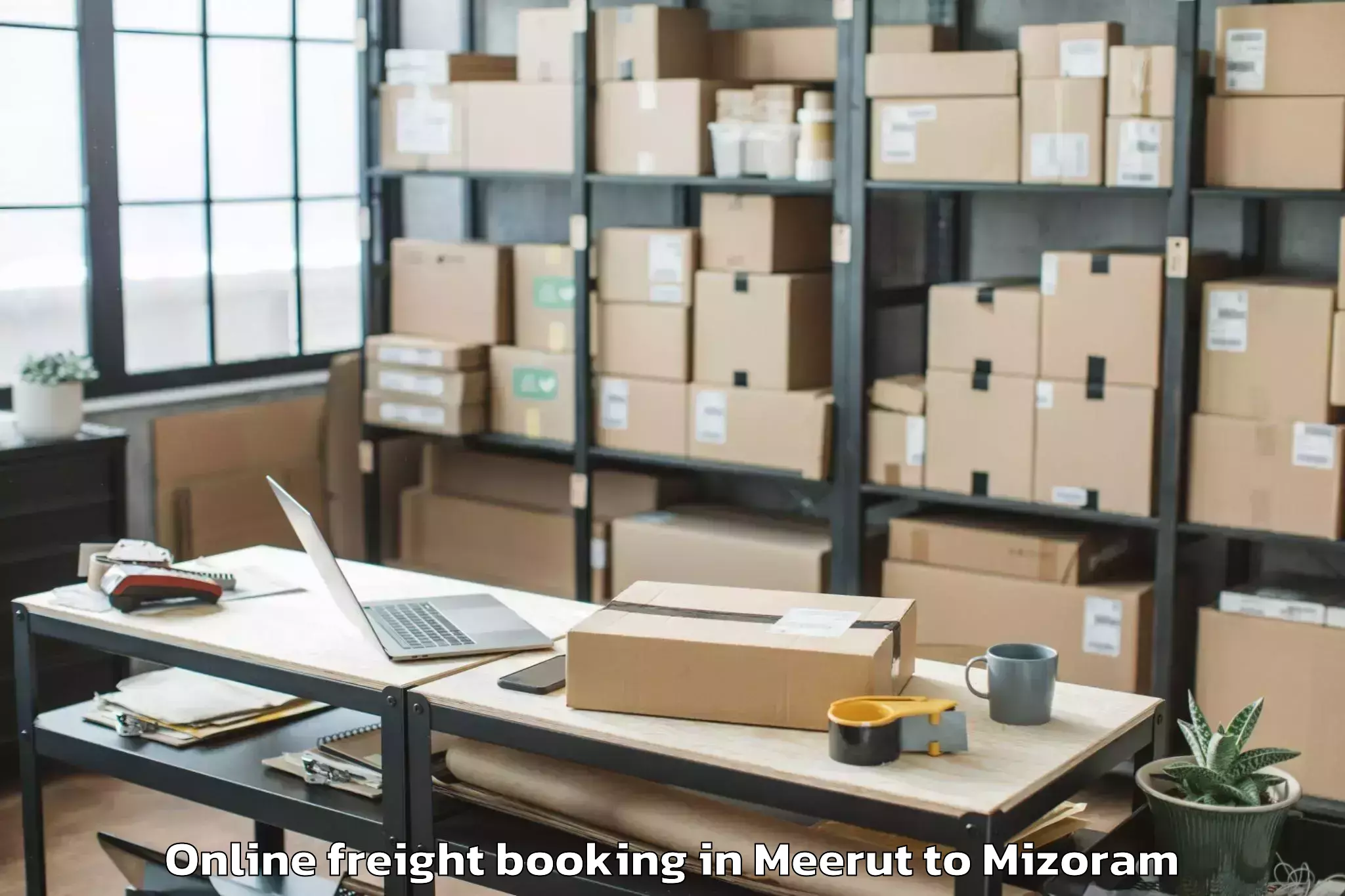 Comprehensive Meerut to Lawngtlai Online Freight Booking